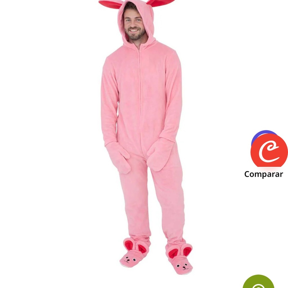 Pink Bunny “Christmas Story” Costume Onesie